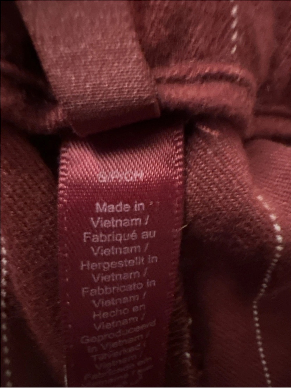 Skims Flannel Pants Merlot Stripes - Picture 4 of 7